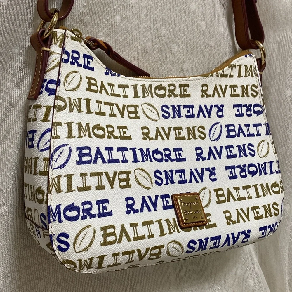 Dooney & Bourke Baltimore Ravens Doodle Small Kiley Hobo - Picture 3 of 16